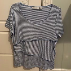 Sag Harbor Stretch Women’s Stripe Shirt- XL